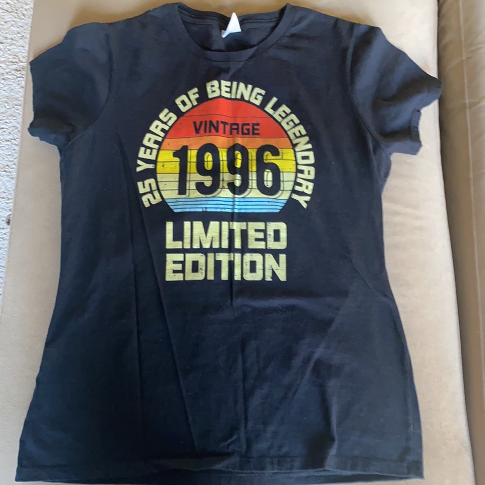 Limited Edition Vintage 1996 Women’s Black Cotton T-shirt